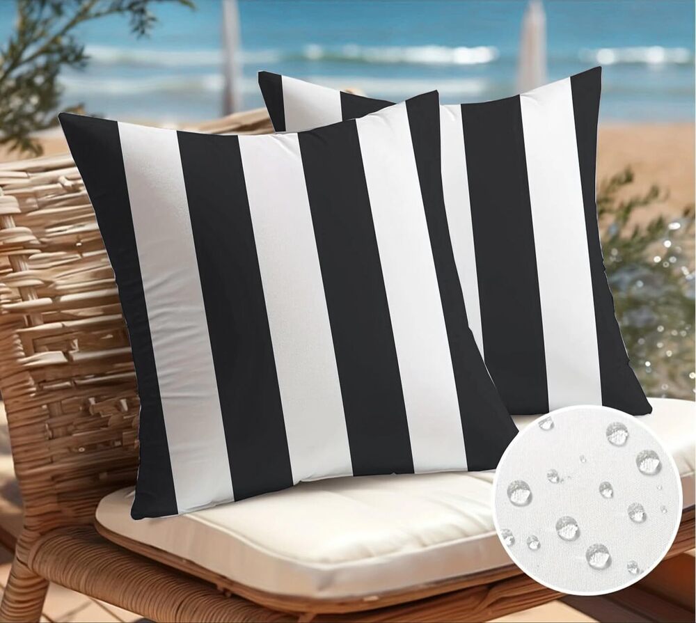 2534 Pack of 2, Waterproof Pillow Covers Outdoor Throw Pillowcases